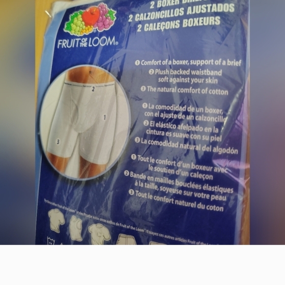 Vintage Fruit Of The Loom Boxer Briefs Sz L 38-40 Classic White NOS 2004Sealed - Picture 4 of 6